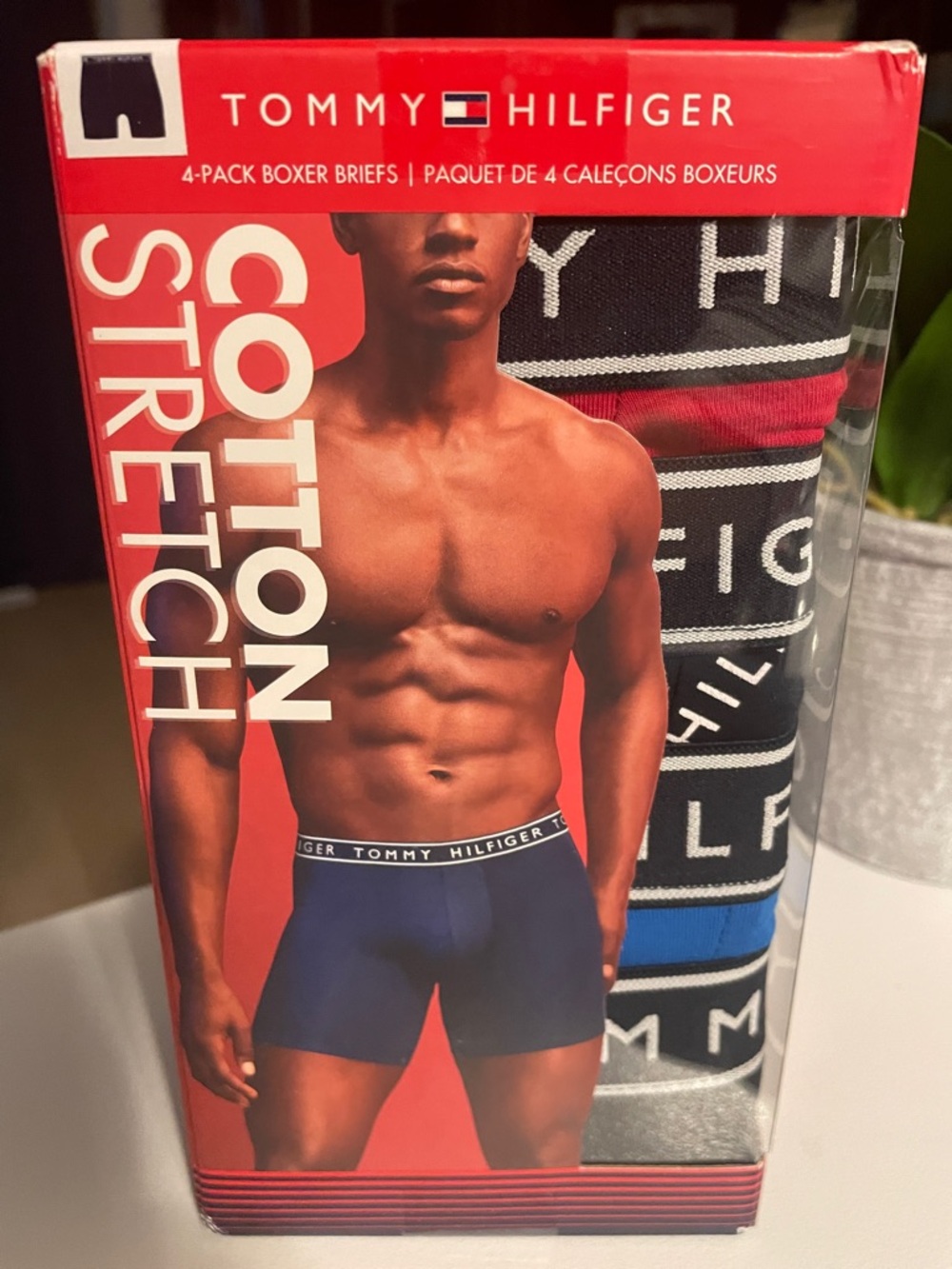 Tommy Hilfiger 4-Pack Boxer Briefs in Navy, Red, Black & Gray